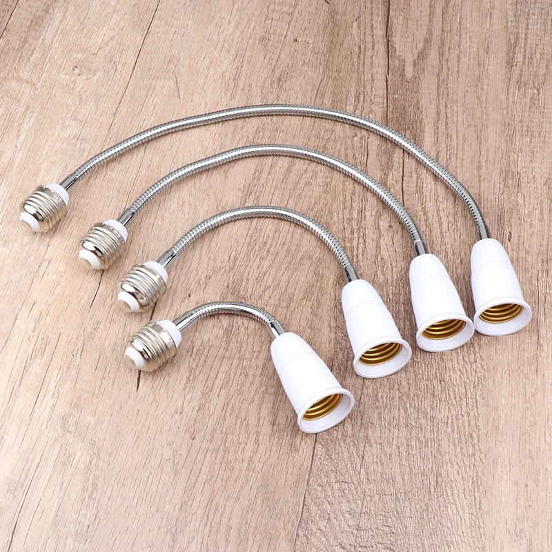 18CM 28CM 38CM 48CM Flexible E27 To E27 LED Bulb Extension Lamp Holder Light Socket 220V LED Lamp Holder Converter White 1pc