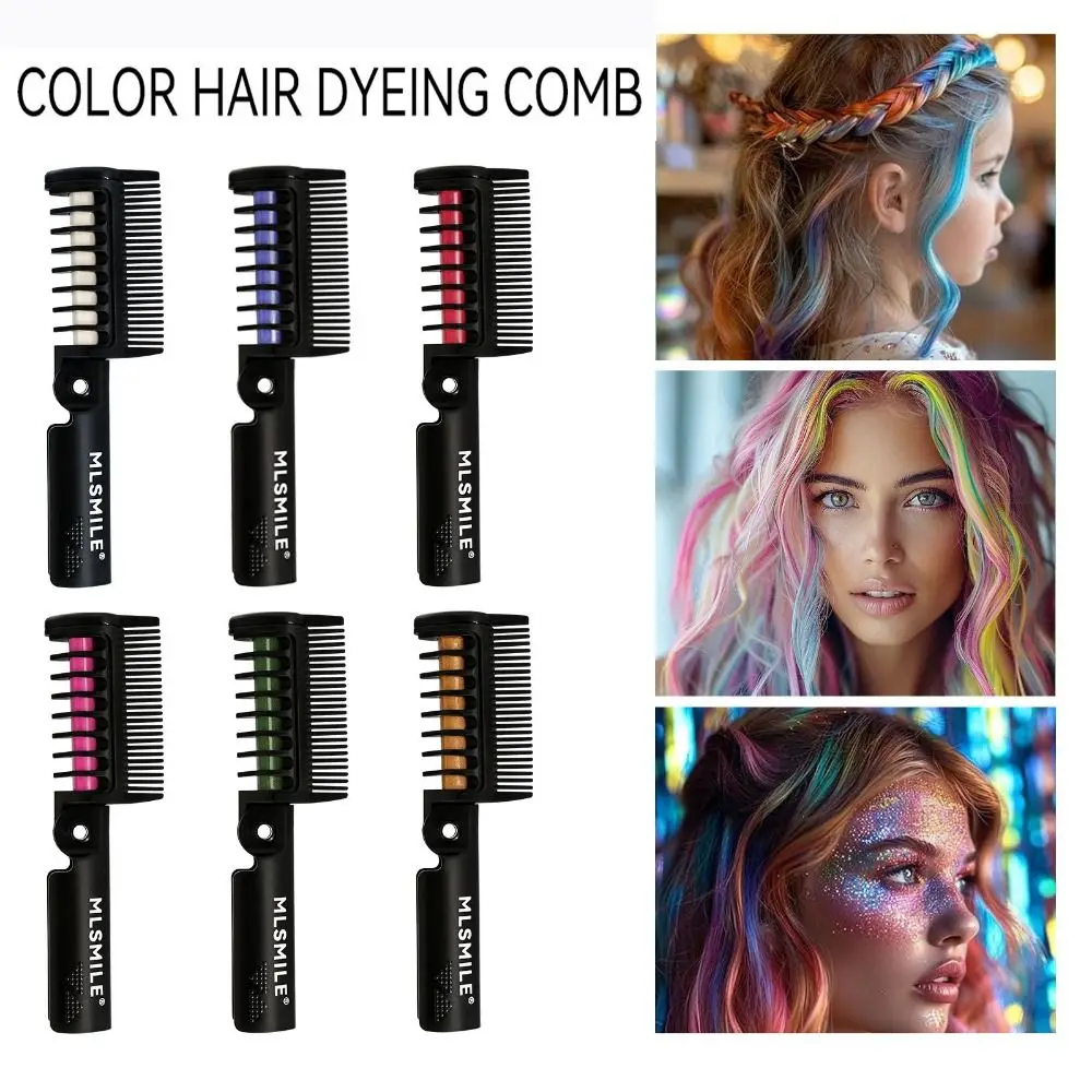 

6 шт., красочная кремовая расческа для волос, одноразовая моющаяся краска для волос, складная расческа для волос, расческа для окрашивания волос «сделай сам»
