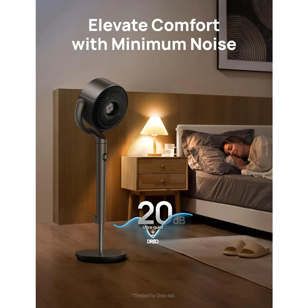 

an for Bedroom, 120° Oscillating Standing Fans, Quiet Floor Fan with DC Motor, 85ft Pedestal Fans for Room, 8 Speeds, 3 modes
