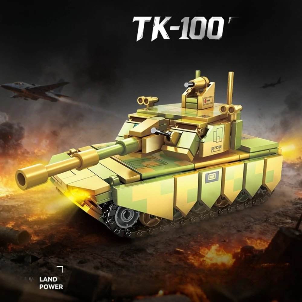 

Конструктор MOC: Военный основной боевой танк на гусеничном ходу, бронированная машина, набор строительных блоков, игрушка-танк для детей, подарок на день рождения