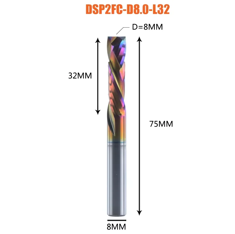 1 stuks houtbewerkingsfrees UP & DOWN snijdende 2-snijdende spiraalvormige hardmetaalfrees router compressie houtfrees bits