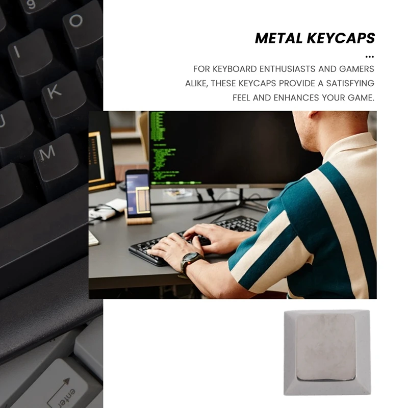 Metal Keycaps Stainless Steel Metal Keycap  For Mechanical Keyboard Gift  With Key Puller For Mechanical Keyboard Switch