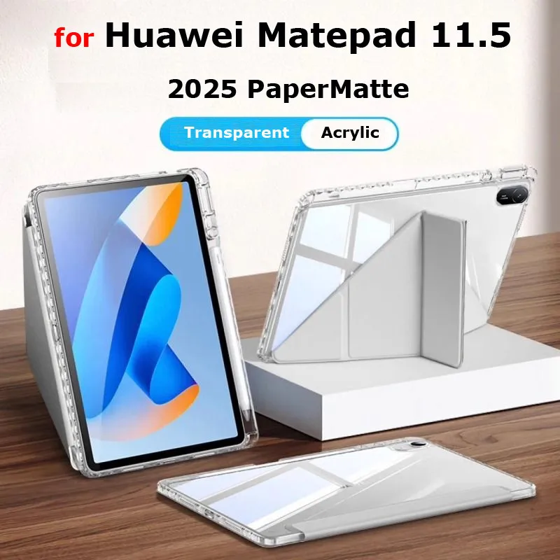 

Для Huawei Matepad 11.5 2025 PaperMatte Edition SE 11 дюймов Air 11,5 S Pro 11 10,4 Чехол Прозрачный хрустальный чехол с прорезью для карандашей