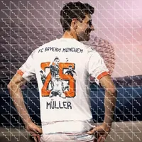 2526 Bayern Away Jersey Muller Special Edition Short Sleeved  Hot Selling Football Beach Jersey Men's Children's Jersey Top