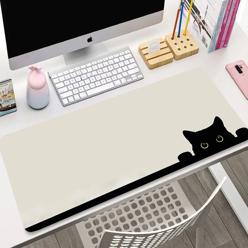 Cute Cat Large Size Keyboard Mousepads Wireless Mouse Pads Black Stitch Small Padding Gaming Accessories Official Merch Mice Pad