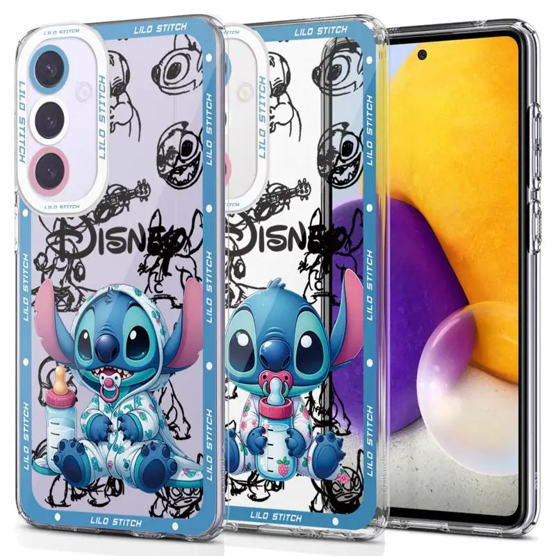 Disney Stitch Lilo Cute Cartoon Case for Samsung Galaxy S24 Ultra S20 FE S22 Plus S23 FE S21 S21 Plus TPU Transparent Soft Cover