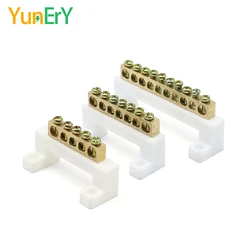 DIN Rail Terminal Block L-shaped Ground Bar 5/7/10/12/15 Holes Power Distribution Box Neutral Terminal Electrical Connector