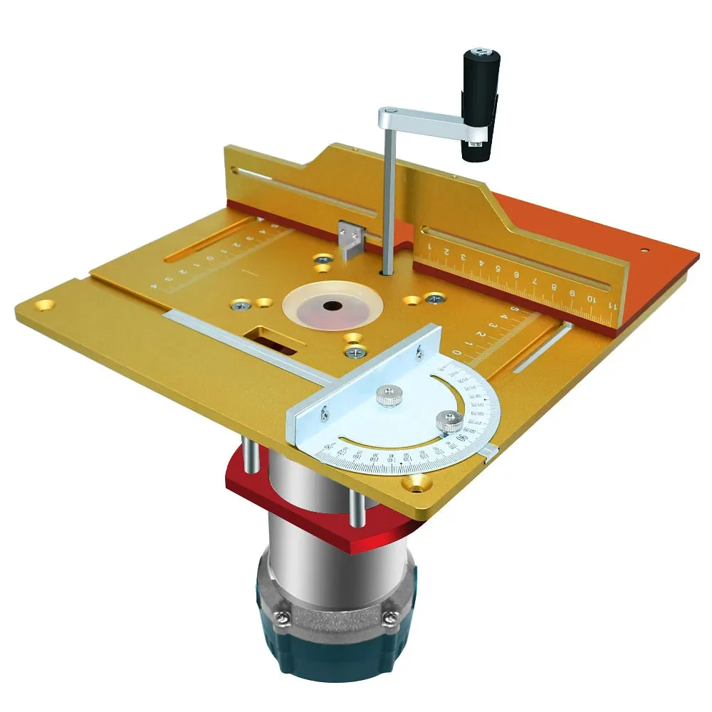

Upgraded Aluminium Router Table Insert Plate Woodworking Tool Set with Miter Gauge and Sliding Tenoning Fence for Router Table