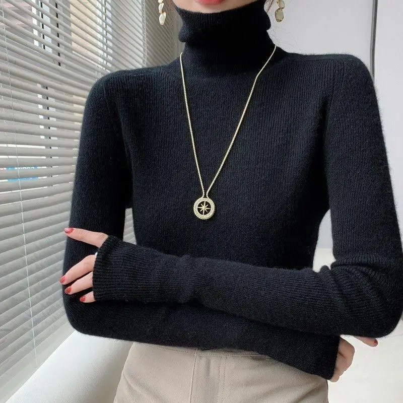 

Slim Fit Knitted Long Sve Sweater Women's Premium Feel Autumn Winter Staable Neline Color Chinese Production