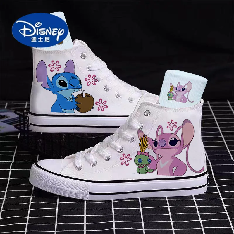 

Disney Lightweight High Top Canvas Sneakers | Anime Cartoon Print Unisex Shoes for Women & Men, Casual Lace-Ups