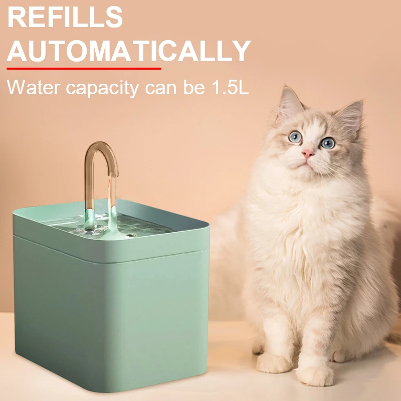 

1.5L Cat Water Fountain Automatic Filter USB Electric Mute Cat Drinker Bowl Recirculate Filtring Pet Cats Drinking Dispenser