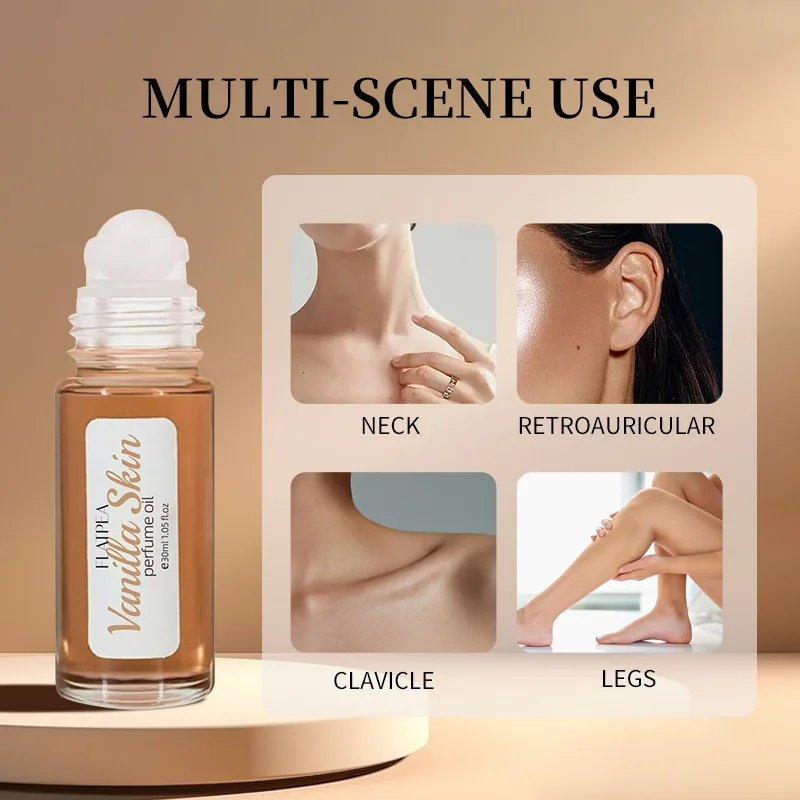 30ML Womens Perfume Vanilla Coconut Fragrance Behind the Ears Neck Wrist Perfumes Lasting Eau De Parfum Gift Portable Rollerball