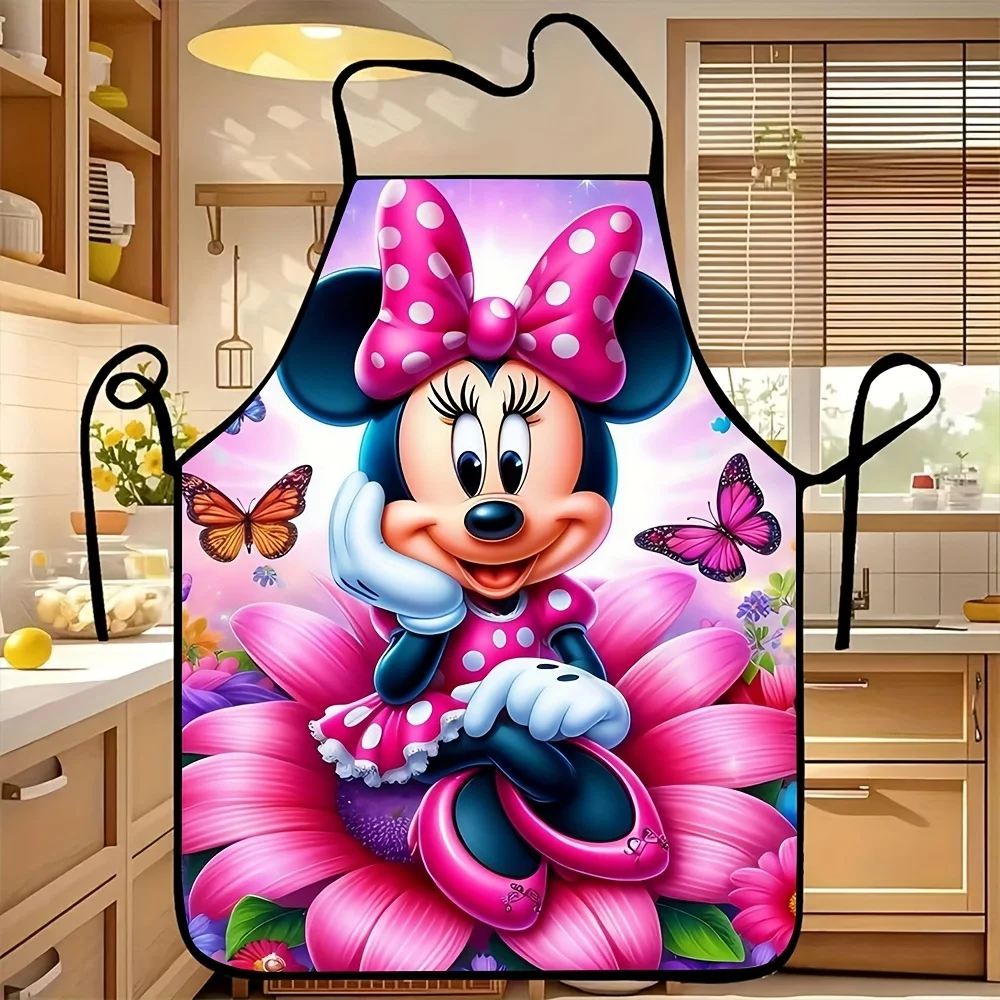 

Фартук с мультяшным рисунком фильма «Микки и Минни», идеально подходит для поделок, выпечки, рисования, уборки кухни и дома, фартук для шеф-повара, официанта, кафе, барбекю, кухонные принадлежности