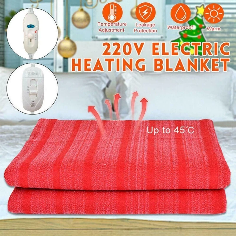 220V Winter Electric Blanket Heater Single Body Warmer Heated Blanket Thermostat Electric Heating Blanket with 3 modes Control