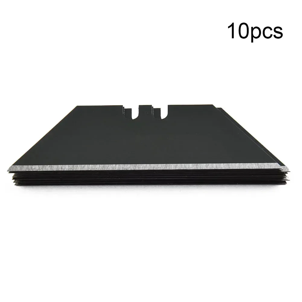 10pcs 60*18mm Trapezoidal Blade 60# Carbon Steel Black/silver Replacement Blade Non-porous Two Groove Art Craft Cutter Accessory