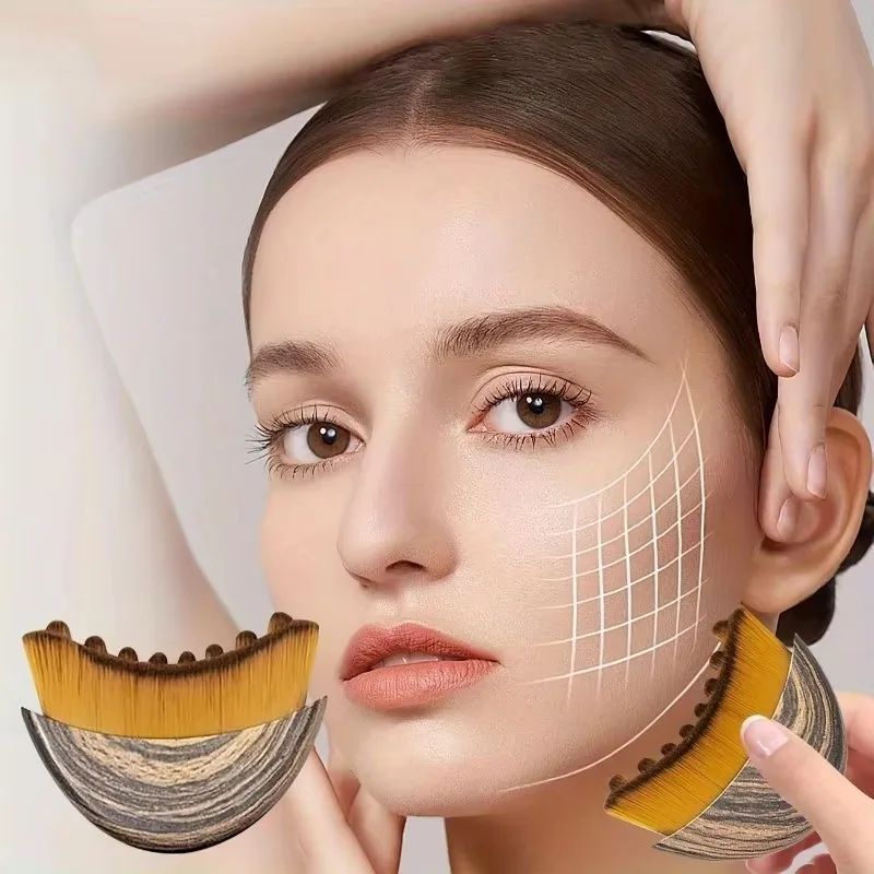 Brosse de massage lymphatique pour le visage, le menton et la mâchoire, masseur de drainage pour le visage, conçue ergonomiquement pour s'adapter parfaitement à la peau