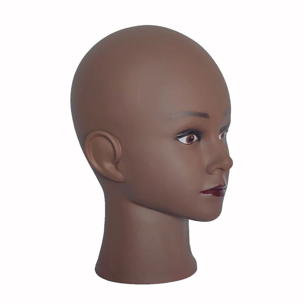 Bald Afro Mannequin Head For Making Wigs Hair Styling Professional Cosmetology Manikin African Training Displaying Dolls Head