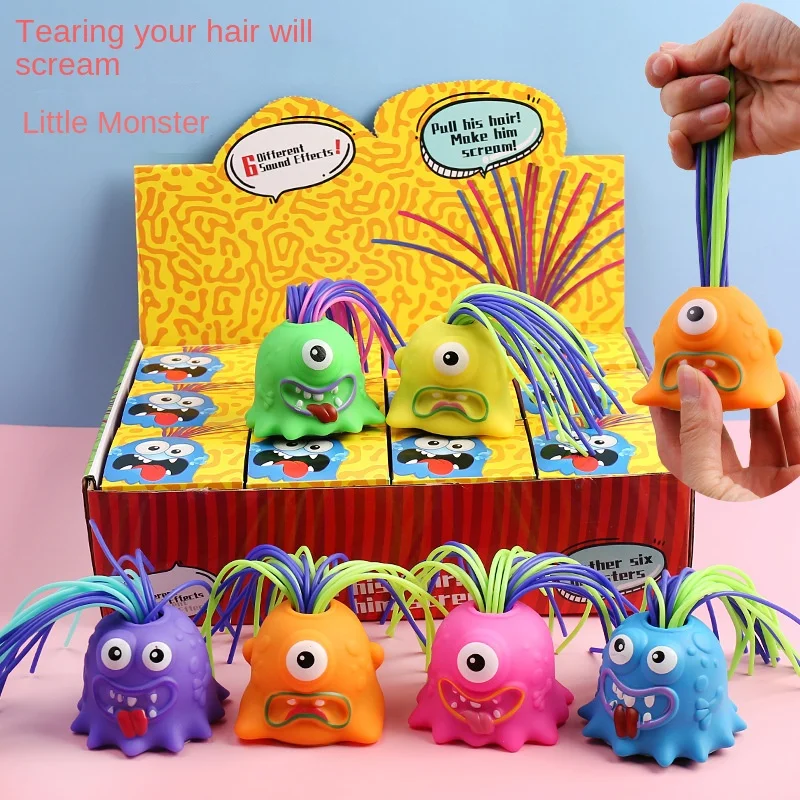 Super Decompression Funny Toys Pulling Screaming Stress Relief Toy Soft Rubber Prank Toys Pull Hair Will Scream Toy Gift Toys