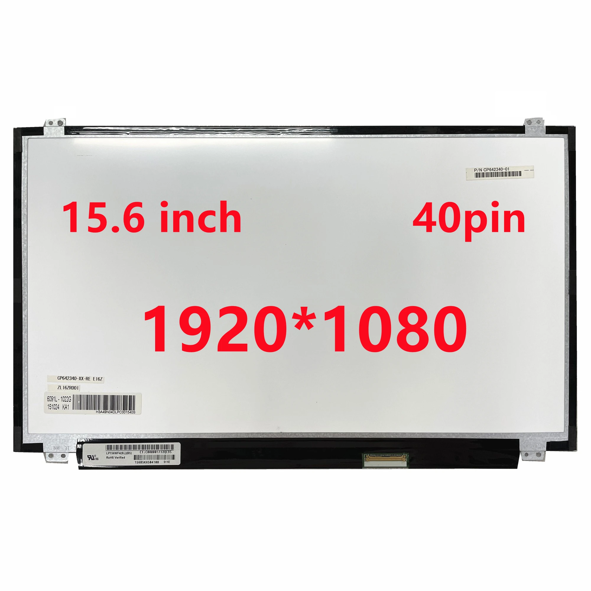 

15.6" IPS LCD Screen matrix 40Pins FHD 1920X1080 LP156WF4-SLB5 LP156WF4 SLB1 SLB3 SLC1 SLB5 SLB7 Fit B156HTN03.3 N156HGE-LG1 LB1