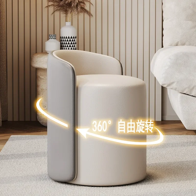 High End Round Stool Simple Household Bench Low Sofa Shoe Change Seat Living Room Dresser Makeup Small Chair Modern Design