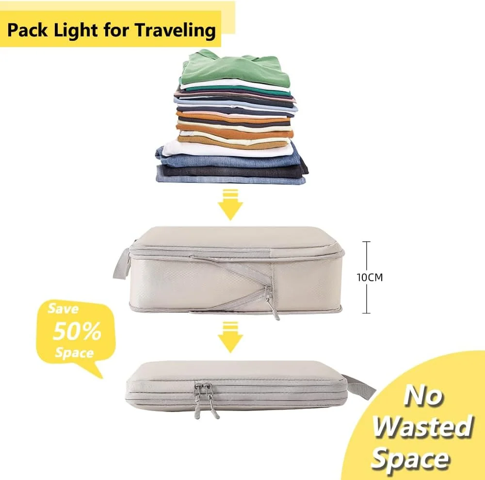 4 Set Packing Cubes for Travel Compression Packing Cube Set Ultralight Compression Packing Cubes Packing Organizer