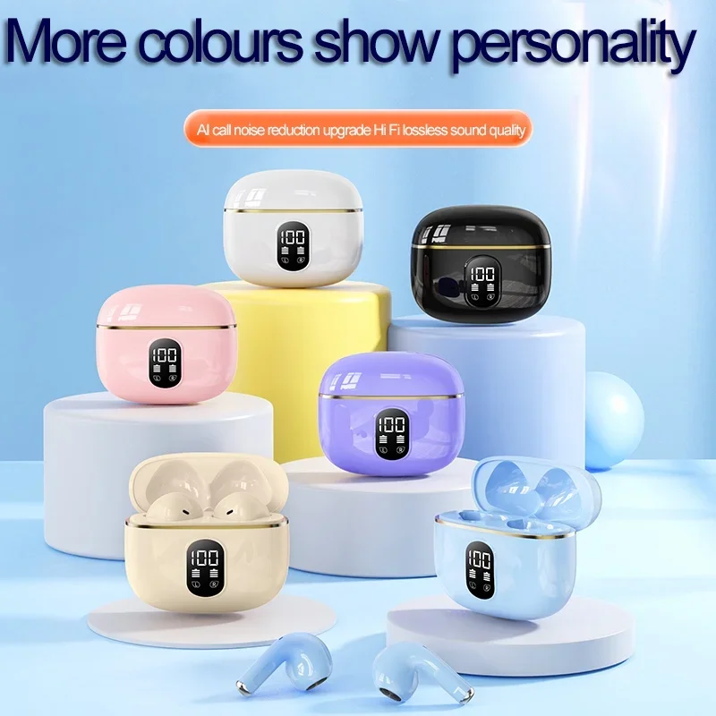 سماعات بلوتوث 5.3 TWS اللاسلكية مع شاشة LED سماعة رأس ستيريو تعمل باللمس، سماعات أذن للحد من الضوضاء للهواتف الذكية #3