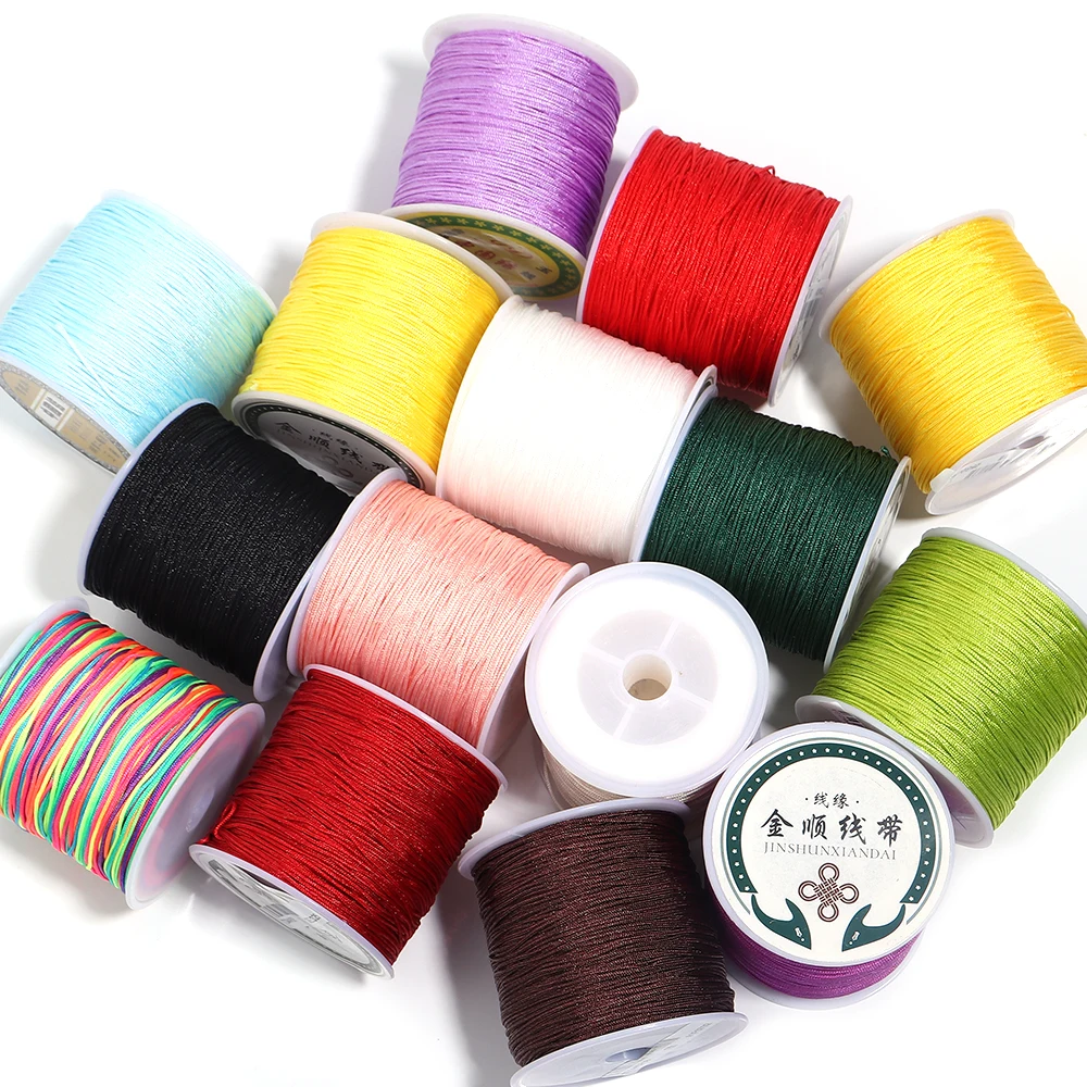 

90Meters/Roll 0.8m 72 Handmade Woven Rope Jade Thread Red Rope Hand Rope Pendant National Knot Thread For Jewelry Accessories