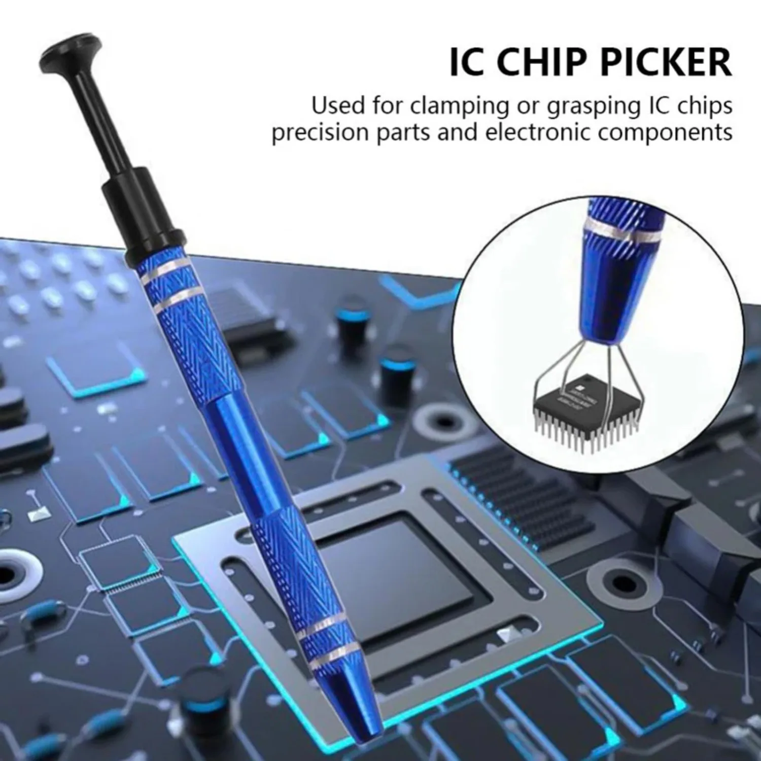 Pinça Extratora de Componentes Eletrônicos com Quatro Garras, Extrator de Chips, Extrator de Parafusos, Caneta de Recolha, Ferramenta Manual para Reparo de Joias