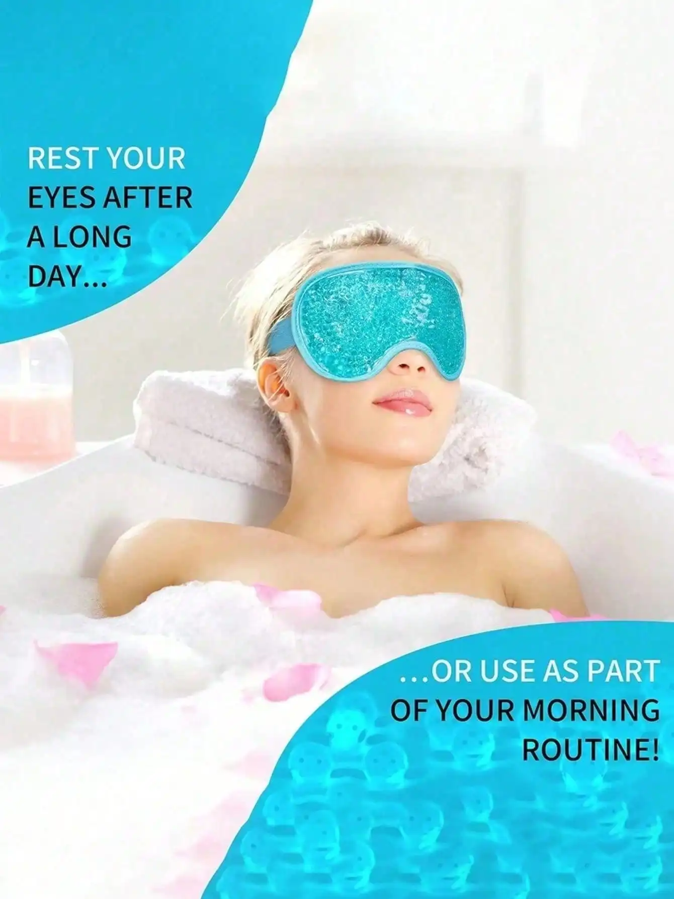 Reusable Cooling Gel Eye Mask Dual Purpose Hot Cold Therapy PVC Soft Ice Mask Relieve Eye Fatigue Relax Eyes Suitable For All Skin Types Portable Travel Eye Care Accessory view 6