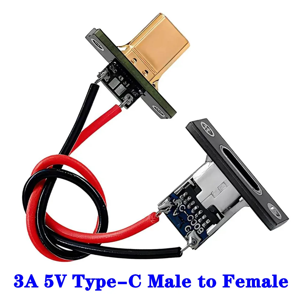 

2P 4P Type-C Male to Female USB 3.1 Test PCB Board Adapter Type C 3A 5V Connector Socket For Data Line Wire fixed plate ﻿