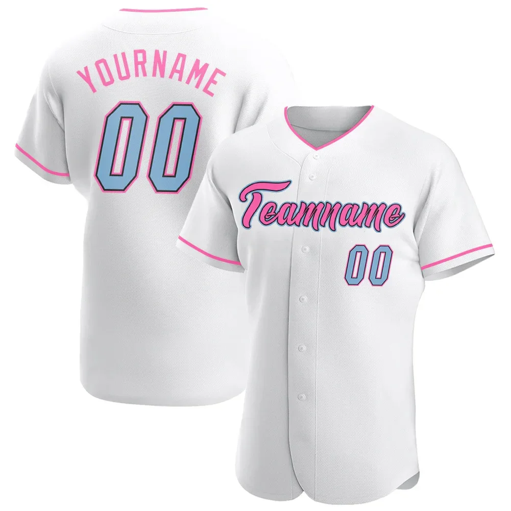 White Miami Vintage Custom Baseball Jersey Shirt 3D Printed for Men and Women Shirt Sport Unisex Tops