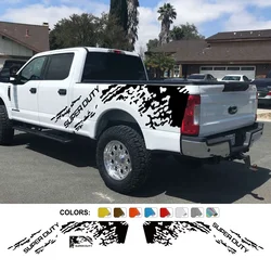Pickup Body Side Stickers For Ford Super Duty F250 F350 Truck Graphic Splash Grunge Decor Decal Trunk Cover Auto Accessories