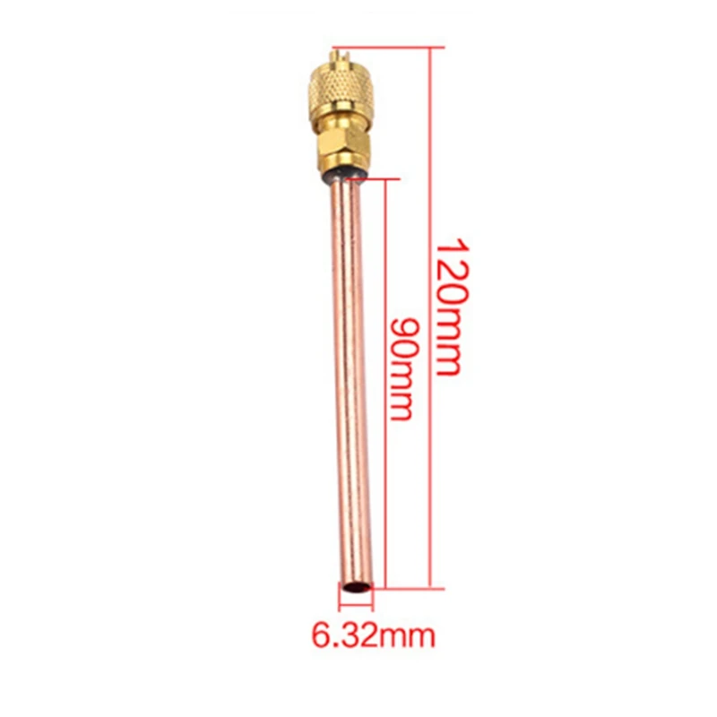 5PCS Gold 120Mm Wall Thickness 0.65Mm Air Conditioning Refrigerator Filling Valve Maintenance Valve