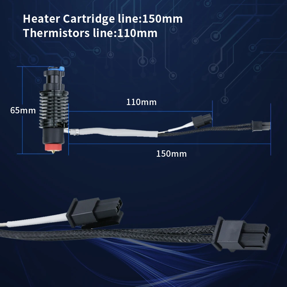 Imagem -03 - Tudo-em-um Bimetal Garganta Hotend Kit Bocal de Alto Fluxo Núcleo de Aquecimento de Cerâmica Termistor 104nt para E3d v6 Ender Printer