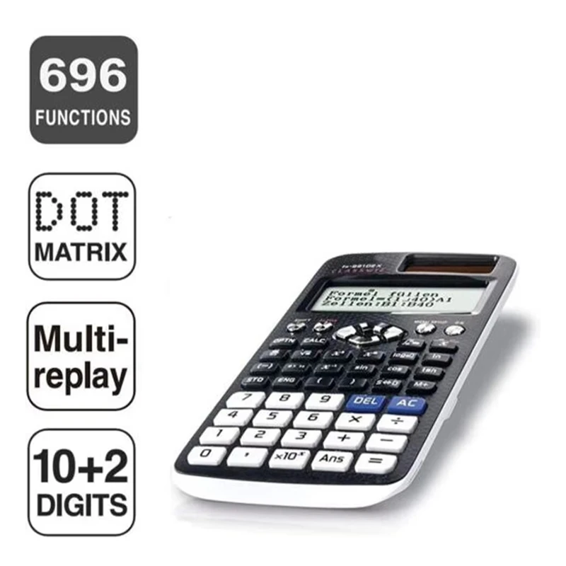 991EX Scientific Calculator Digital Large Display 696 Functions For Middle High College Solar Scientific Calculator