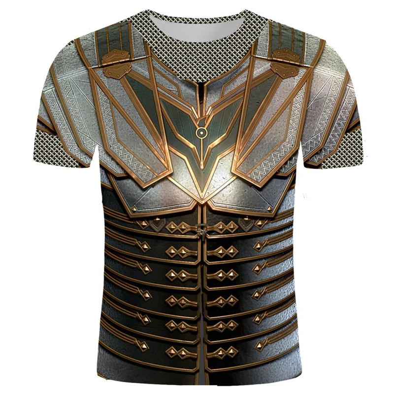 Men's T-shirts Interesting Printed With Medieval Armor Patterns Summer Harajuku Short-sleeved T-shirts With Men's Patterns Tops