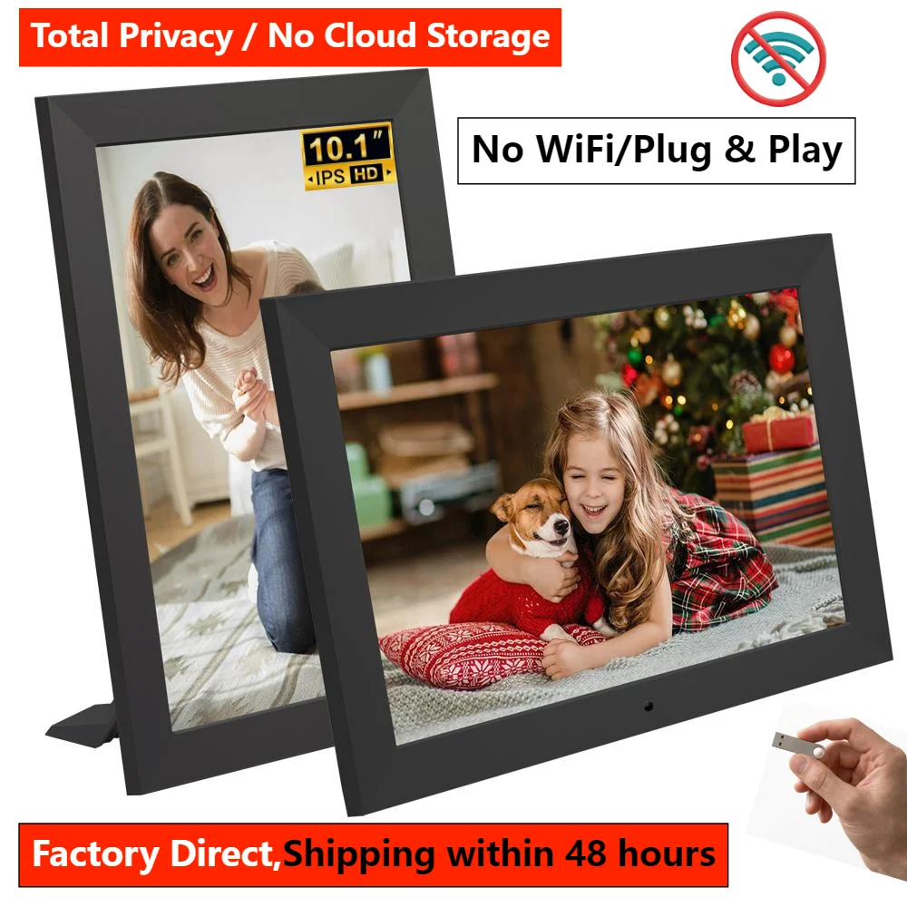 10,1 Zoll Digitaler Bilderrahmen 1280 * 800 IPS HD Digitaler Fotorahmen Elektronisches Album Bild Musik Film Uhr Fernbedienung