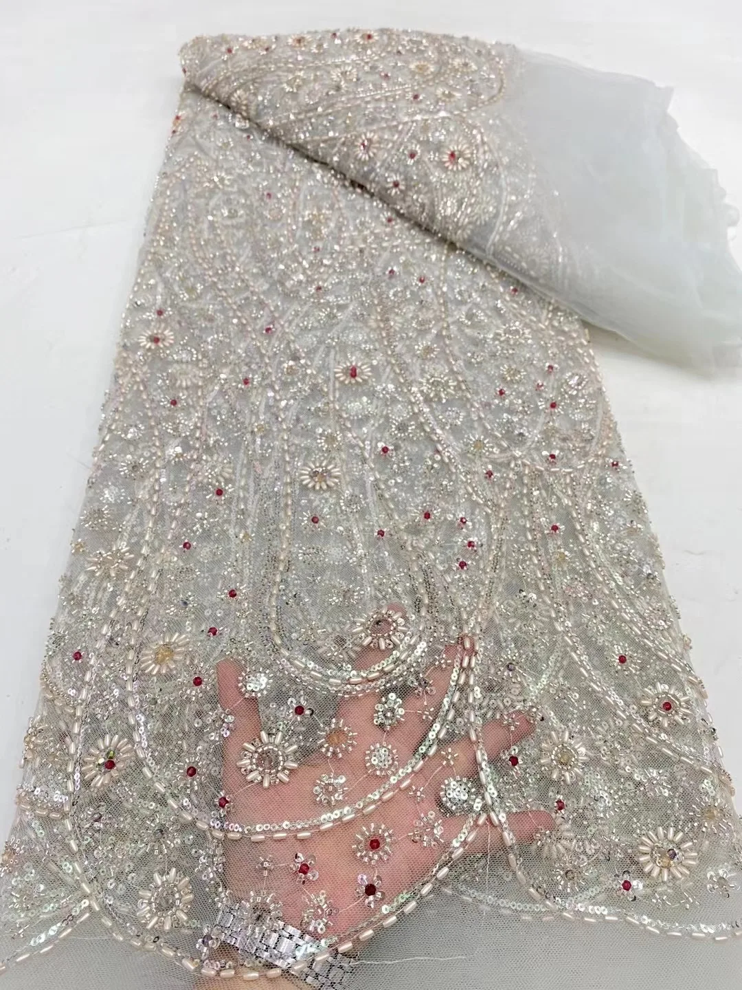 High Quality African Nigerian Gilding Tulle Lace Fabric Embroidery Organza French Lace Jacquard Brocade Lace Fabric DP0243