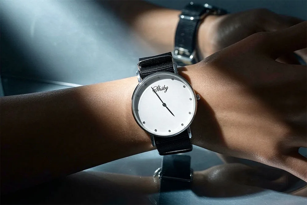 Large Face Black Case Watch Army Green Nylon Strap Minimalist Quartz Wristwatch Simple Casual Ladies Gift Unisex Student Watch