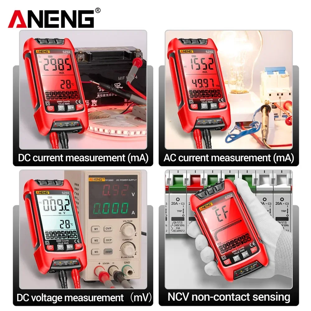 ANENG SZ01/SZ02 Diode Tester Professional Digital Multimeter True RMS Smart AC/DC Current Voltage Auto Range Multimetres Tools