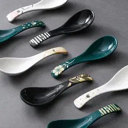 Ceramic Soup Spoon Japanese Tableware Eating Spoon Creative Spoons Kitchen Cooking Utensil Tool Teaspoon Catering For Kitchen