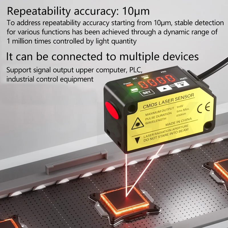 RS485 communication Laser distance sensor  ModBus RTU protocol Laser Displacement sensor NPN PNP Laser Distance Ranging sensor