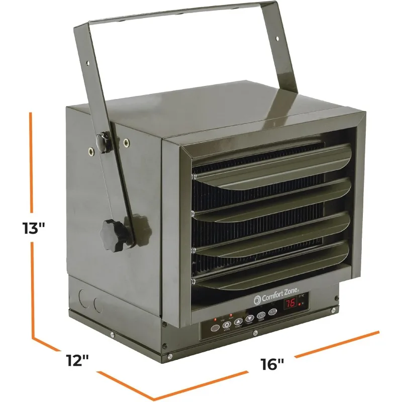 Comfort Zone 하드와이어 천장 장착형 차고 공간 히터(리모컨 포함), 7,500와트, 240볼트, 팬 강제, 과열 방지