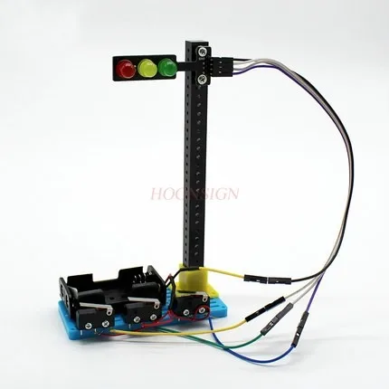 Physics teaching Fun traffic light kit stem maker education hand-assembled small production diy creative traffic light model