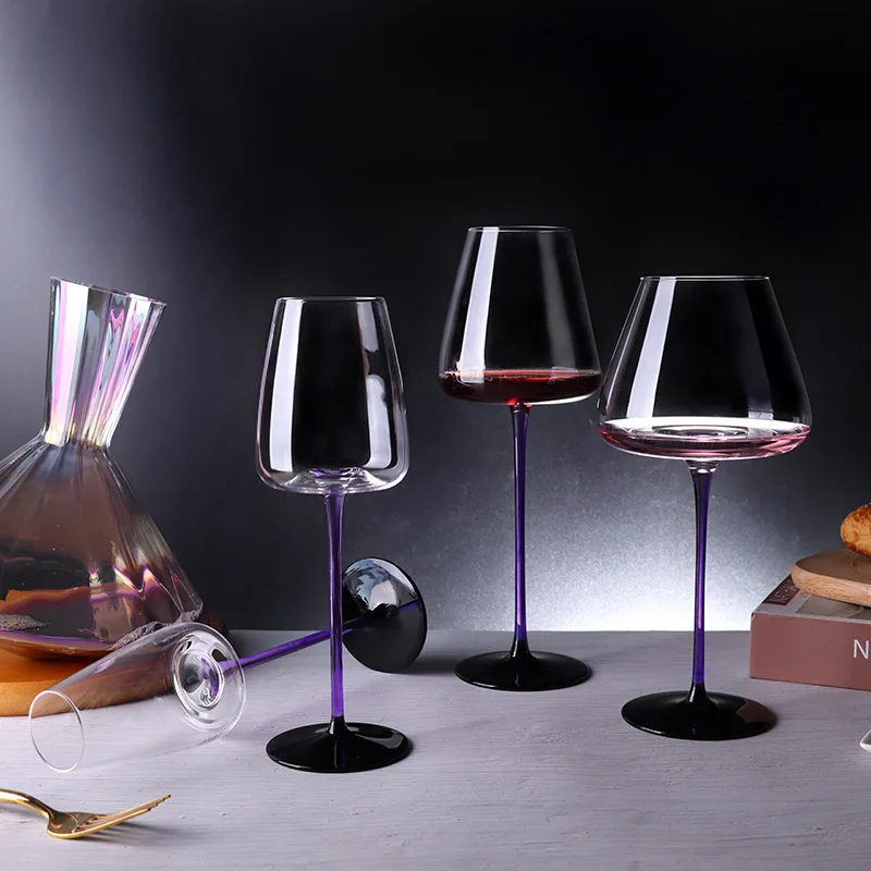 Black Bow Tie Burgundy Red Wine Glass Pot Belly Home Color Glasses for Champagne Nordic Light Luxury Lead-Free Crystal Goblet