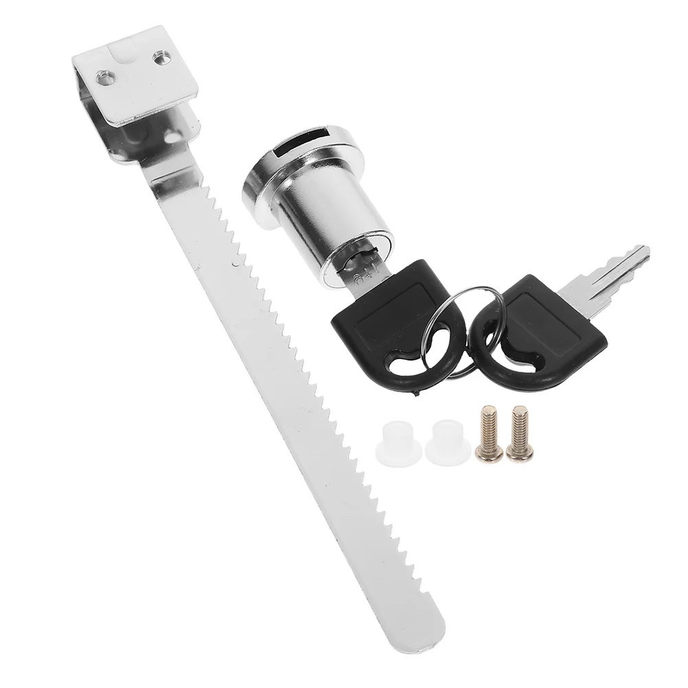 

1 Set Sliding Glass Ratchet Lock Chrome Plated Display Case Showcase Cabinet Lock With Key Security For Glass Cabinet Moving