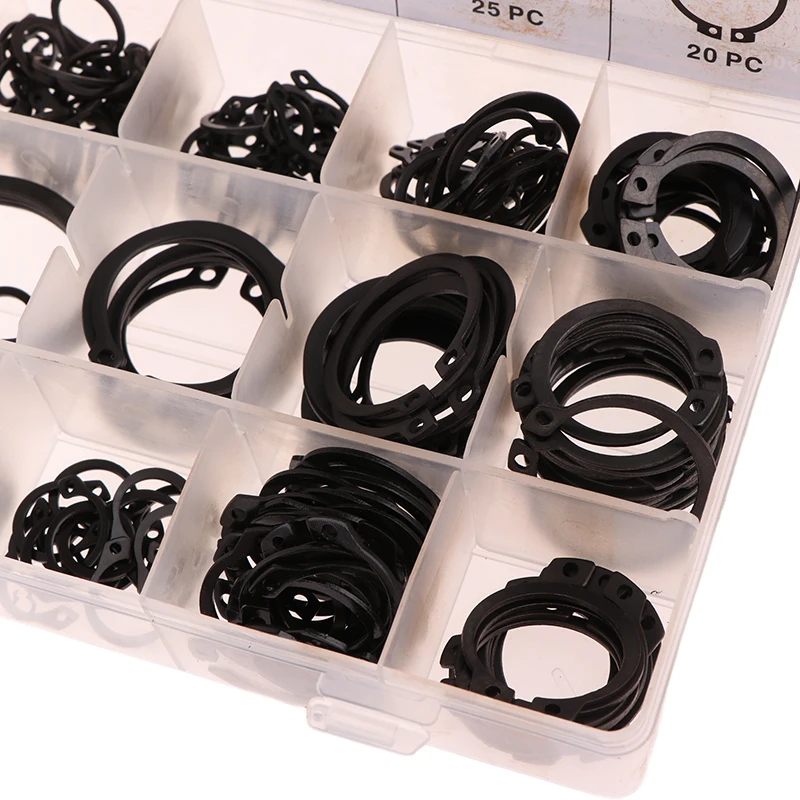 

225/300PCS C Type Internal Circlip Retaining Clip Snap Ring Assortment Alloy Steel Clip Rings For Hole Assortment Set, 18 Sizes