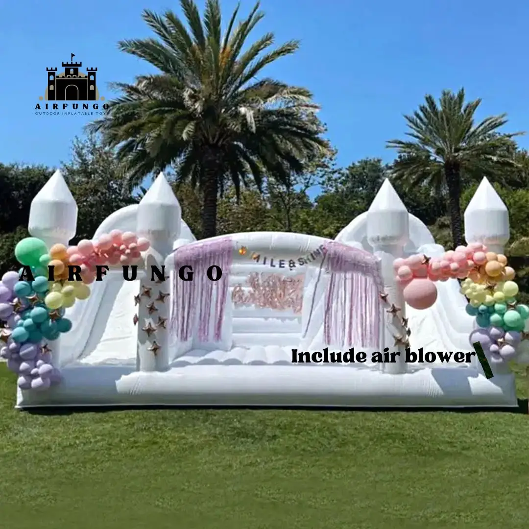 Customization items jumping inflatable bounce house/bouncy castle with slide for outdoor kids used inflatable castle