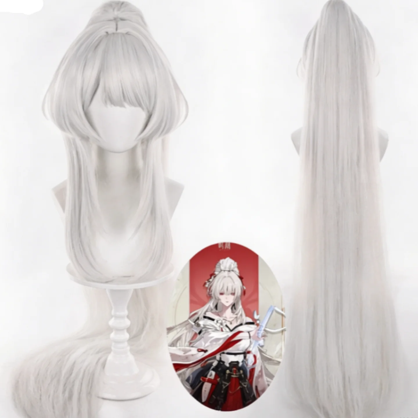 Wuthering Waves Hiyuki Cosplay Costume Traditional Miko Outfitwith Full Back Accessories Wig  Anime Game Full Set for Women