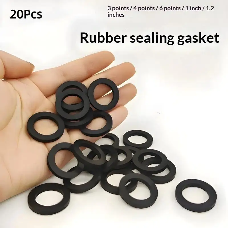20Pcs Rubber Flat Gasket Sealing Ring: Flexible Washers Seals Bath Shower Head Hose